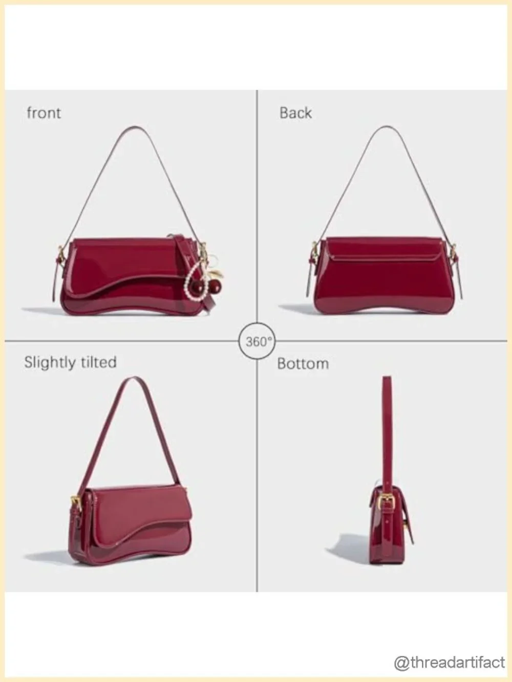 Trendy Y2K Hobo Bag with Cherry Pendant, Crossbody Shoulder Bag